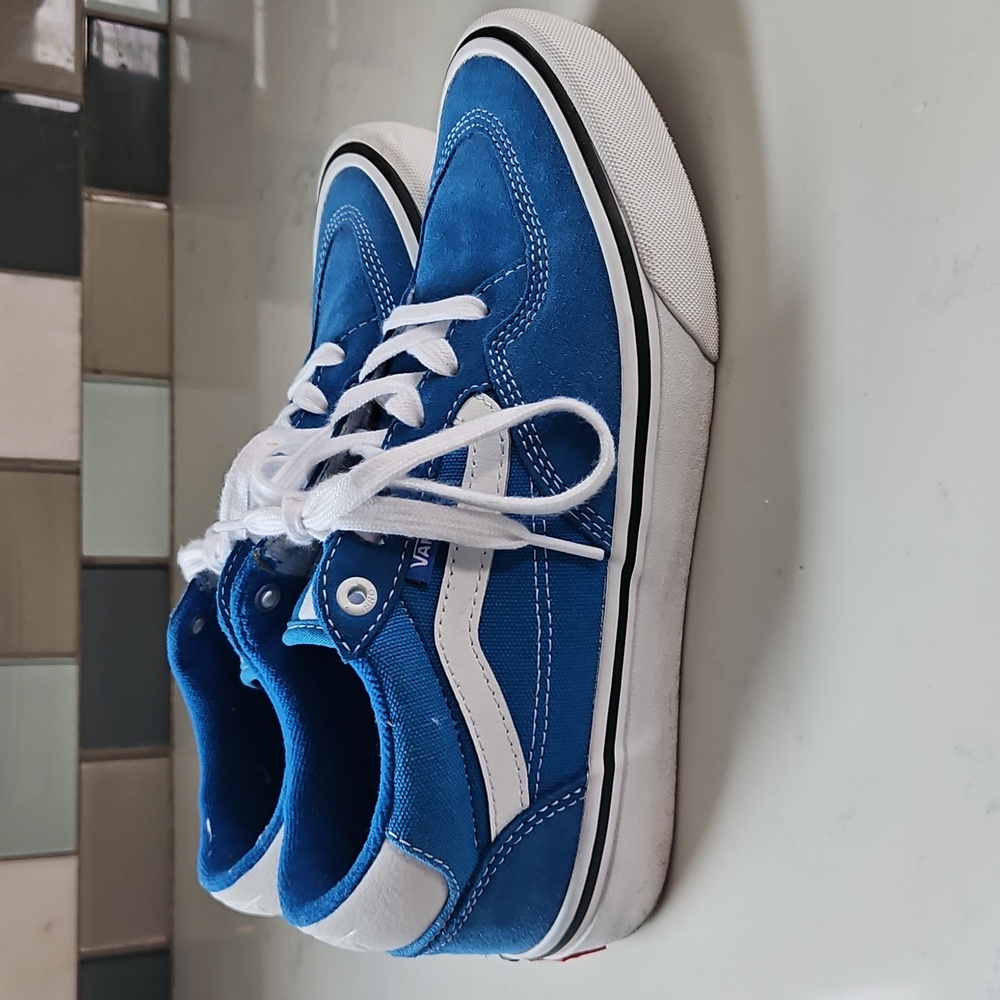 Vans Off The Wall Blue Suede Lace Up  Pro Skateboard Shoes Size 6.5